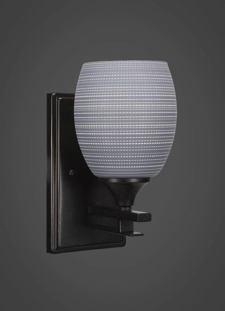 Toltec Lighting-131-DG-4022-Uptowne - 1 Light Wall Sconce-9.5 Inches Tall and 5.5 Inches Wide Dark Granite Gray Matrix Aged Silver Finish with Clear Bubble Glass