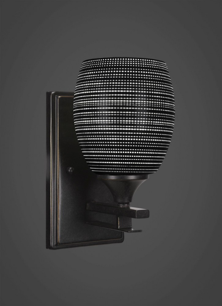 Toltec Lighting-131-DG-4029-Uptowne - 1 Light Wall Sconce-9.5 Inches Tall and 5.5 Inches Wide Dark Granite Black Matrix Aged Silver Finish with Clear Bubble Glass