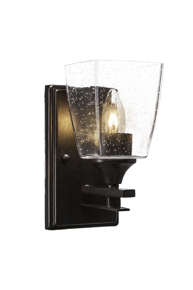 Toltec Lighting-131-DG-461-Uptowne - 1 Light Wall Sconce-9 Inches Tall and 4.5 Inches Wide   Dark Granite Finish with Clear Bubble Glass