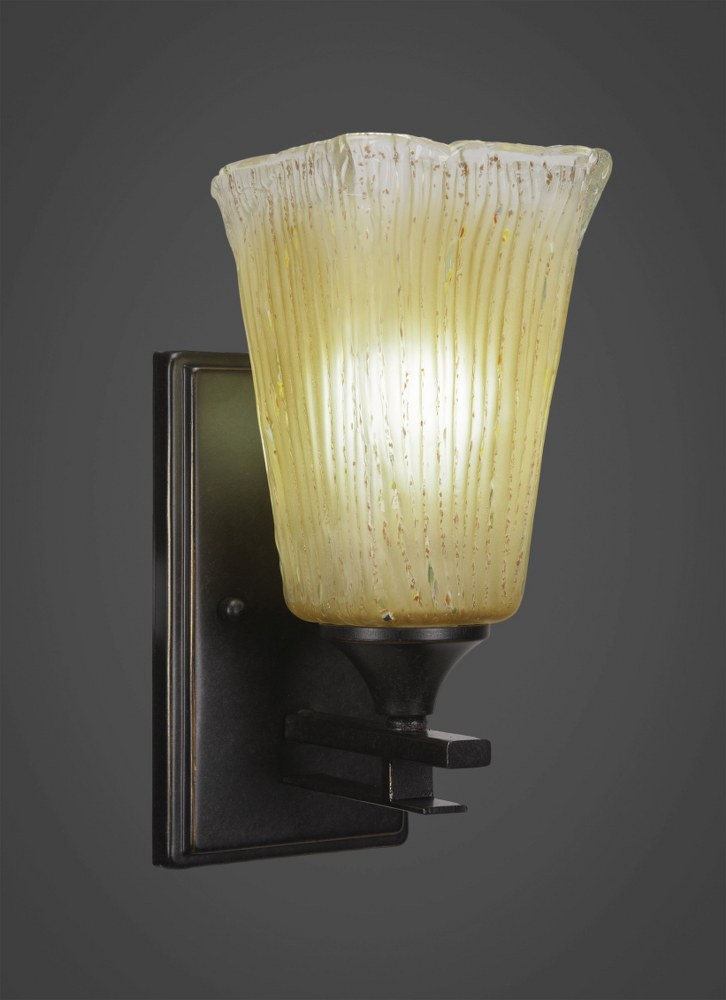 Toltec Lighting-131-DG-630-Uptowne - 1 Light Wall Sconce-11 Inches Tall and 5 Inches Wide Dark Granite Amber Crystal Uptowne - 1 Light Wall Sconce-11 Inches Tall and 5 Inches Wide