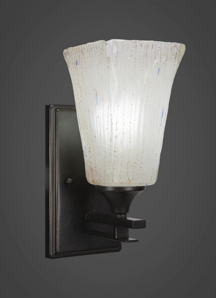 Toltec Lighting-131-DG-631-Uptowne - 1 Light Wall Sconce-11 Inches Tall and 5 Inches Wide Dark Granite Frosted Crystal Uptowne - 1 Light Wall Sconce-11 Inches Tall and 5 Inches Wide