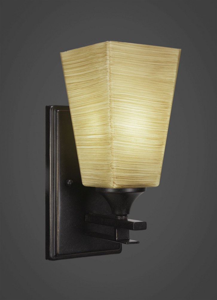 Toltec Lighting-131-DG-670-Uptowne - 1 Light Wall Sconce-10.75 Inches Tall and 5 Inches Wide Dark Granite Cayenne Linen Uptowne - 1 Light Wall Sconce-10.75 Inches Tall and 5 Inches Wide