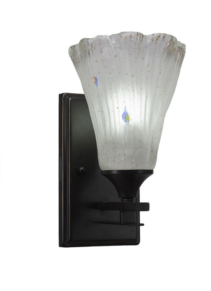 Toltec Lighting-131-DG-721-Uptowne - 1 Light Wall Sconce-10 Inches Tall and 5.5 Inches Wide Dark Granite Frosted Crystal Aged Silver Finish with Italian Ice Glass