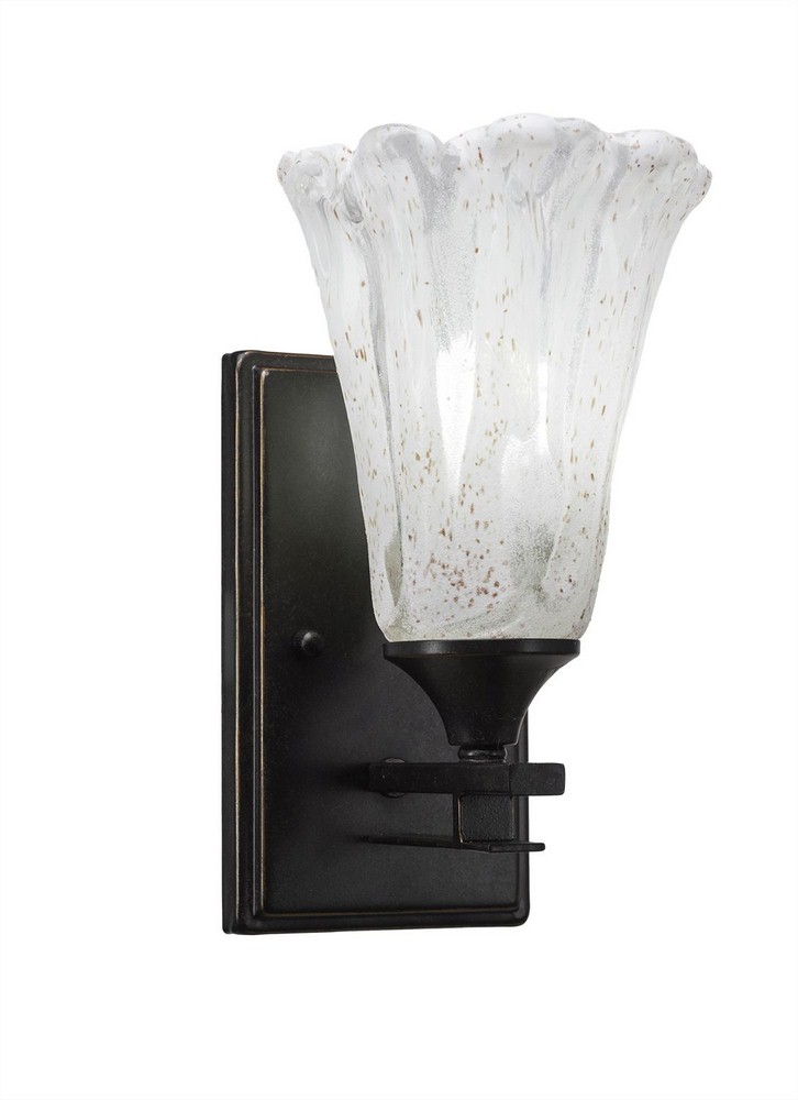 Toltec Lighting-131-DG-729-Uptowne - 1 Light Wall Sconce-10 Inches Tall and 5.5 Inches Wide Dark Granite Italian Ice Aged Silver Finish with Italian Ice Glass