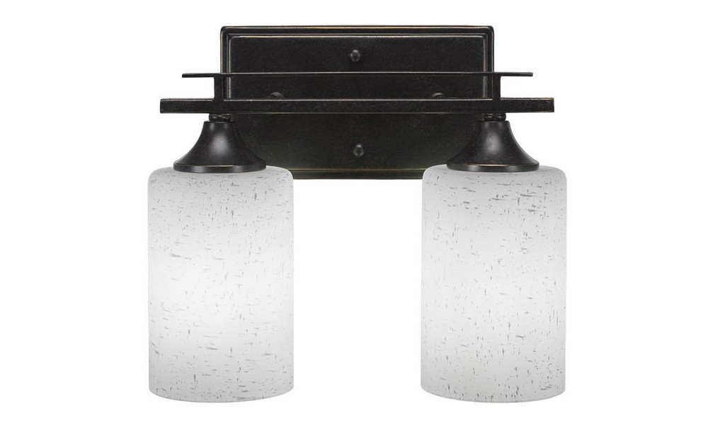 Toltec Lighting-132-DG-310-Uptowne - 2 Light Bath Bar-10.25 Inches Tall and Inches Wide Dark Granite White Muslin Dark Granite Finish with Clear Bubble Glass