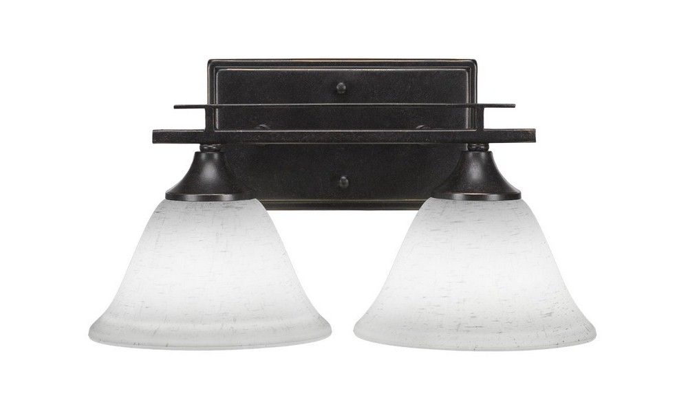 Toltec Lighting-132-DG-311-Uptowne - 2 Light Bath Bar-7.75 Inches Tall and Inches Wide Dark Granite White Muslin Uptowne - 2 Light Bath Bar-7.75 Inches Tall and Inches Wide