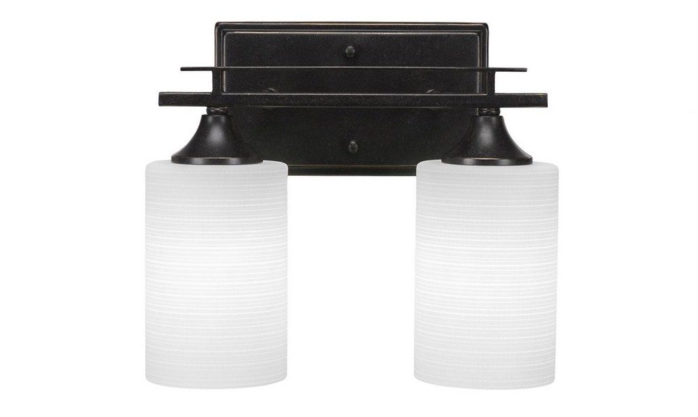 Toltec Lighting-132-DG-4061-Uptowne - 2 Light Bath Bar-10 Inches Tall and Inches Wide Dark Granite White Matrix Dark Granite Finish with White Matrix Glass