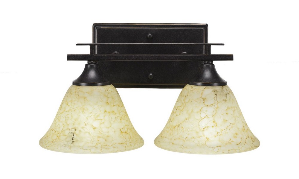 Toltec Lighting-132-DG-508-Uptowne - 2 Light Bath Bar-7.75 Inches Tall and Inches Wide Dark Granite Italian Marble Uptowne - 2 Light Bath Bar-7.75 Inches Tall and Inches Wide