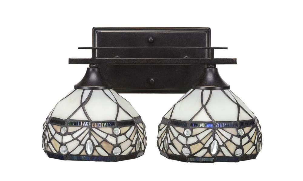 Toltec Lighting-132-DG-9485-Uptowne - 2 Light Bath Bar-7.75 Inches Tall and Inches Wide Dark Granite Royal Merlot Art Uptowne - 2 Light Bath Bar-7.75 Inches Tall and Inches Wide