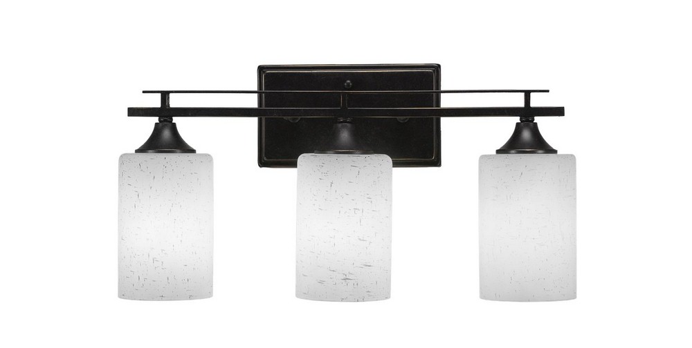 Toltec Lighting-133-DG-310-Uptowne - 3 Light Bath Bar-9 Inches Tall and Inches Wide   Dark Granite Finish with White Muslin Glass