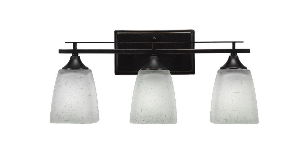 Toltec Lighting-133-DG-460-Uptowne - 3 Light Bath Bar-9.75 Inches Tall and Inches Wide   Dark Granite Finish with Muslin Glass