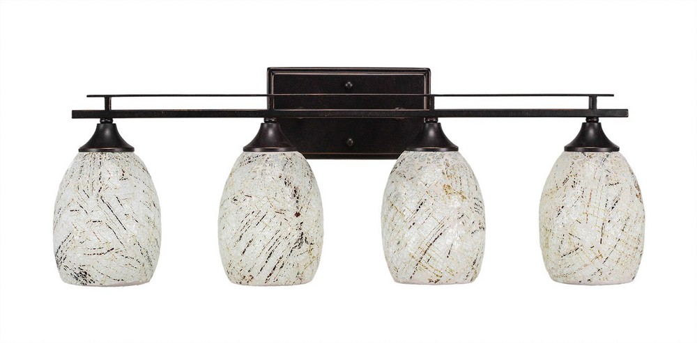 Toltec Lighting-134-DG-5054-Uptowne - 4 Light Bath Bar-10 Inches Tall and Inches Wide Dark Granite Natural Fusion Dark Granite Finish with Natural Fusion Glass