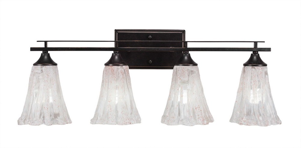 Toltec Lighting-134-DG-729-Uptowne - 4 Light Bath Bar-9.75 Inches Tall and Inches Wide Dark Granite Italian Ice Dark Granite Finish with Frosted Crystal Glass