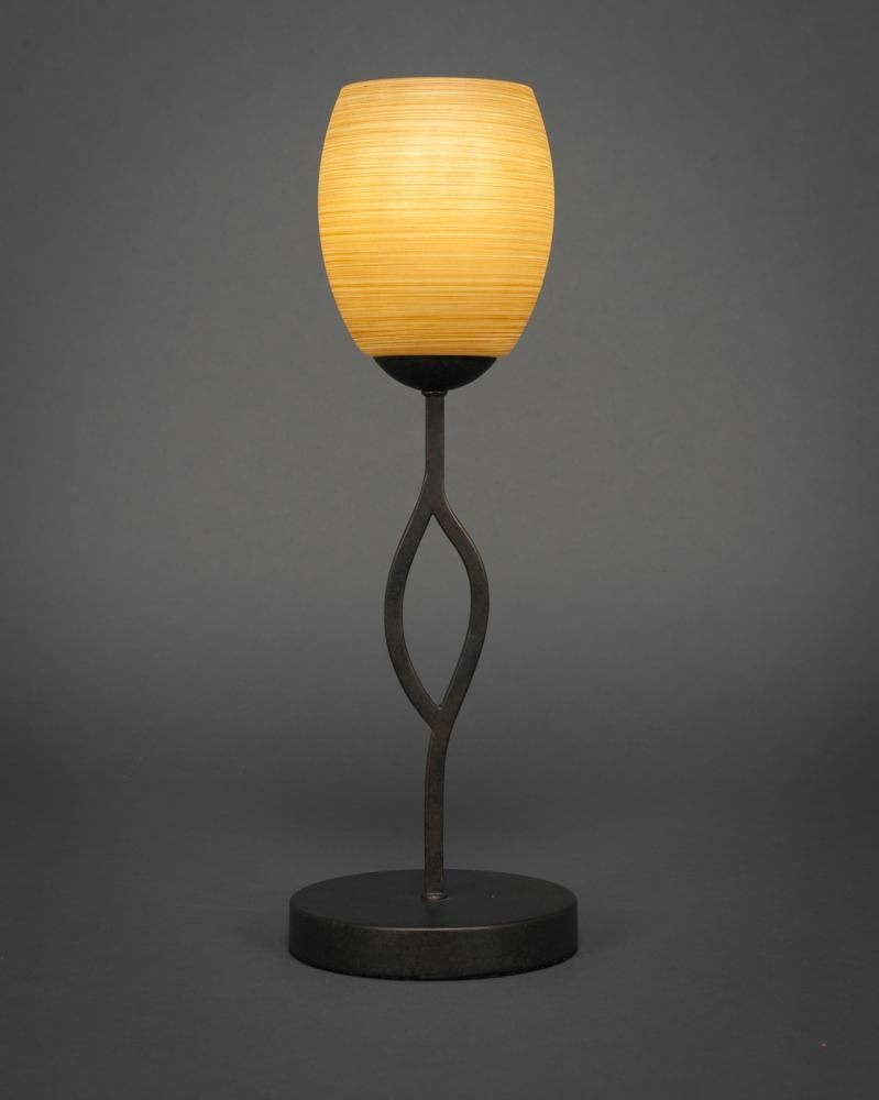 Toltec Lighting-140-DG-625-Revo - 1 Light Mini Table Lamp-17.75 Inches Tall and 5 Inches Wide Dark Granite Cayenne Linen Revo - 1 Light Mini Table Lamp-17.75 Inches Tall and 5 Inches Wide