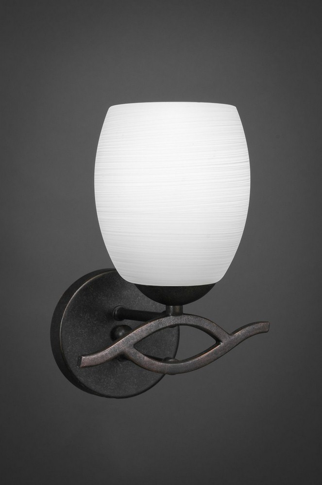 Toltec Lighting-141-DG-615-Revo-One Light Wall Sconce-6.75 Inches Wide by 10.25 Inches High Dark Granite White Linen Revo-One Light Wall Sconce-6.75 Inches Wide by 10.25 Inches High