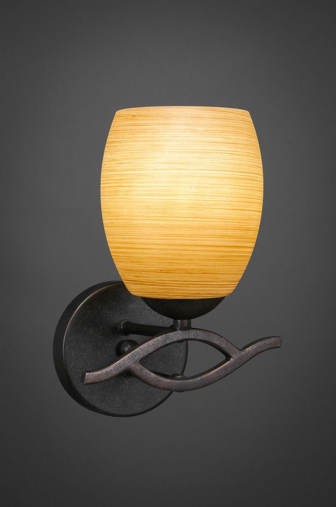 Toltec Lighting-141-DG-625-Revo-One Light Wall Sconce-6.75 Inches Wide by 10.25 Inches High Dark Granite Cayenne Linen Revo-One Light Wall Sconce-6.75 Inches Wide by 10.25 Inches High