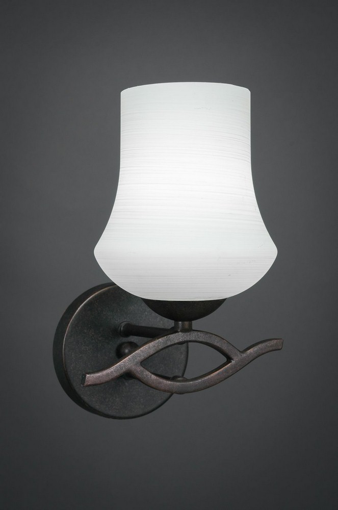 Toltec Lighting-141-DG-681-Revo-One Light Wall Sconce-6.75 Inches Wide by 10.75 Inches High Dark Granite Zilo White Linen Revo-One Light Wall Sconce-6.75 Inches Wide by 10.75 Inches High