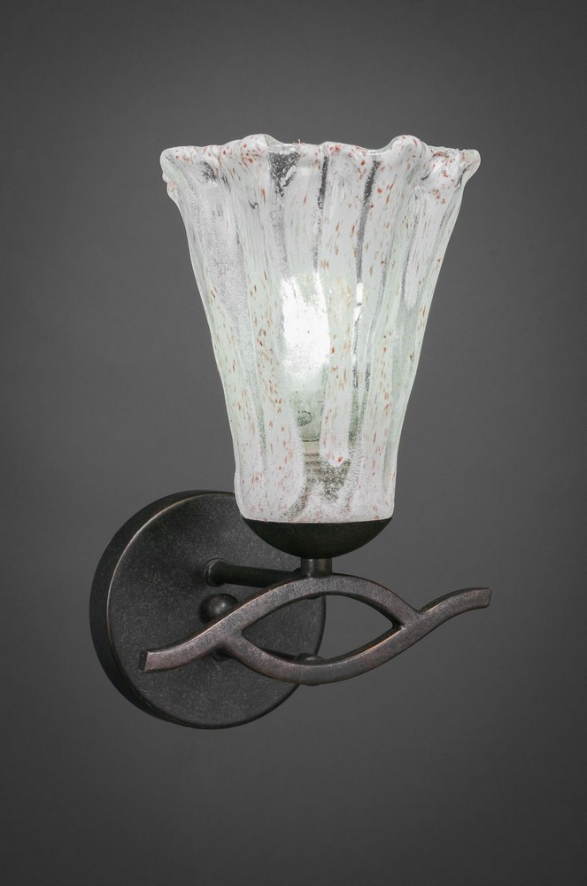 Toltec Lighting-141-DG-729-Revo-One Light Wall Sconce-6.75 Inches Wide by 10.25 Inches High   Dark Granite Finish with Italian Ice Glass