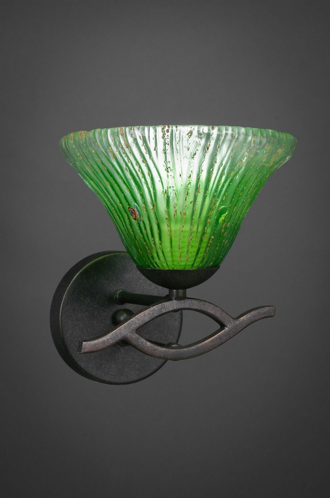 Toltec Lighting-141-DG-753-Revo - 1 Light Wall Sconce-8.25 Inches Tall and 7 Inches Wide Dark Granite Kiwi Green Crystal Revo - 1 Light Wall Sconce-8.25 Inches Tall and 7 Inches Wide