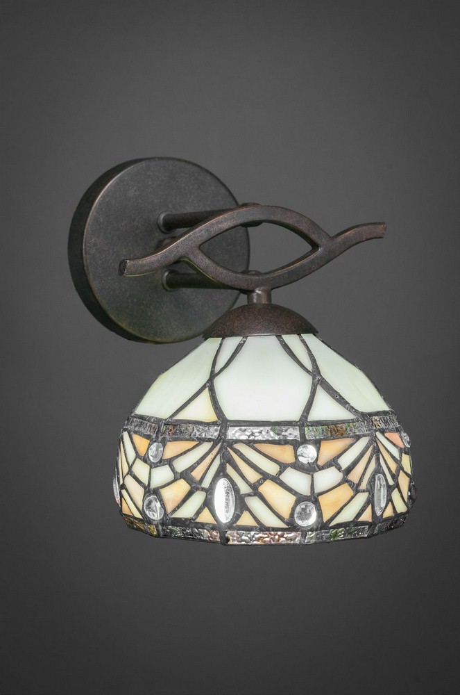 Toltec Lighting-141-DG-9485-Revo - 1 Light Wall Sconce-8.5 Inches Tall and 7 Inches Wide Dark Granite Royal Merlot Art Revo - 1 Light Wall Sconce-8.5 Inches Tall and 7 Inches Wide