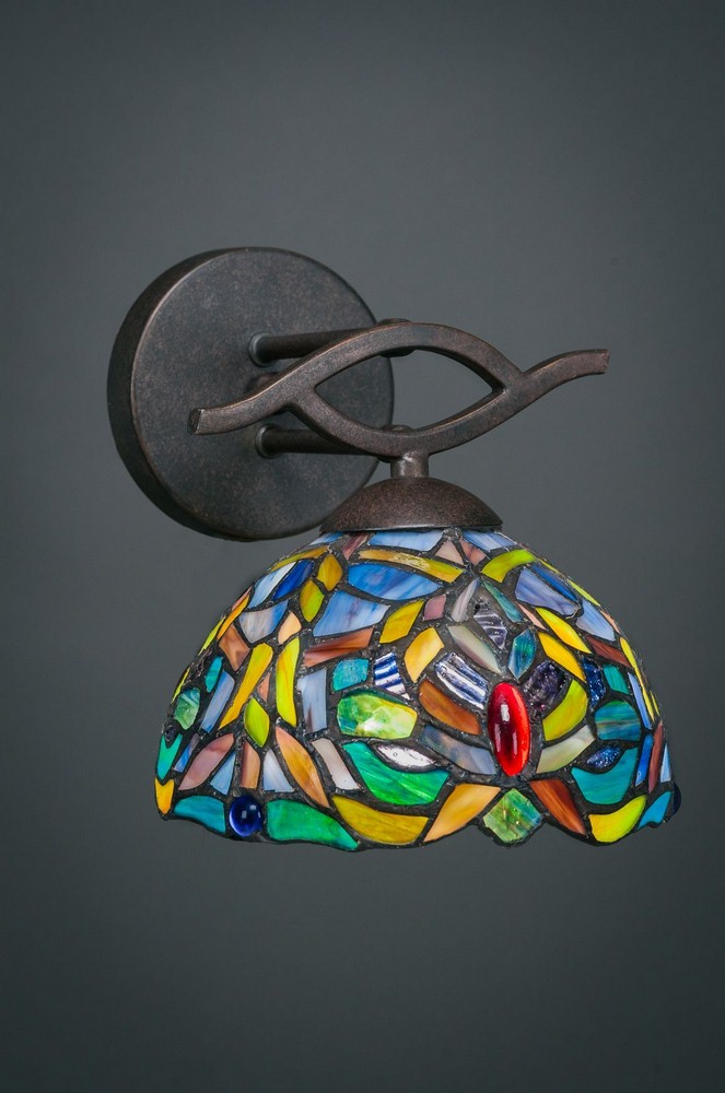 Toltec Lighting-141-DG-9905-Revo - 1 Light Wall Sconce-8.25 Inches Tall and 7 Inches Wide Dark Granite Kaleidoscope Art Revo - 1 Light Wall Sconce-8.25 Inches Tall and 7 Inches Wide