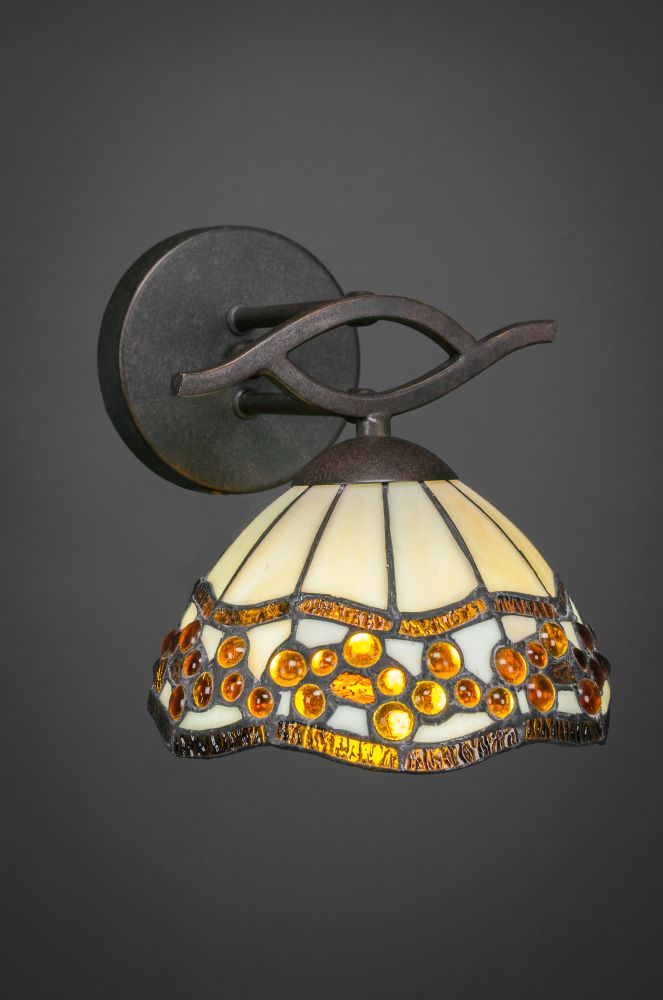 Toltec Lighting-141-DG-9975-Revo - 1 Light Wall Sconce-8.25 Inches Tall and 7 Inches Wide Dark Granite Roman Jewel Art Revo - 1 Light Wall Sconce-8.25 Inches Tall and 7 Inches Wide