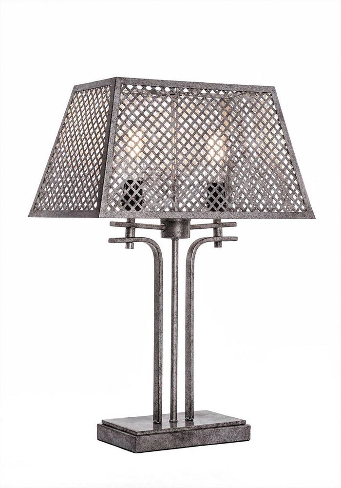 Toltec Lighting-1411-AS-LED18C-Corbello - 14W 2 LED Table Lamp-23.25 Inches Tall and 16 Inches Wide Aged Silver  Espresso Finish