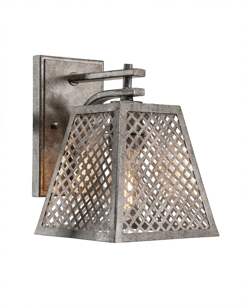 Toltec Lighting-1431-AS-LED18C-Corbello - 7W 1 LED Wall Sconce-9.5 Inches Tall and 7.25 Inches Wide Aged Silver  Espresso Finish