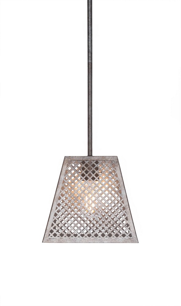 Toltec Lighting-1440-AS-LED18C-Corbello - 7W 1 LED Mini Pendant-8.5 Inches Tall and 9.5 Inches Wide   Aged Silver Finish