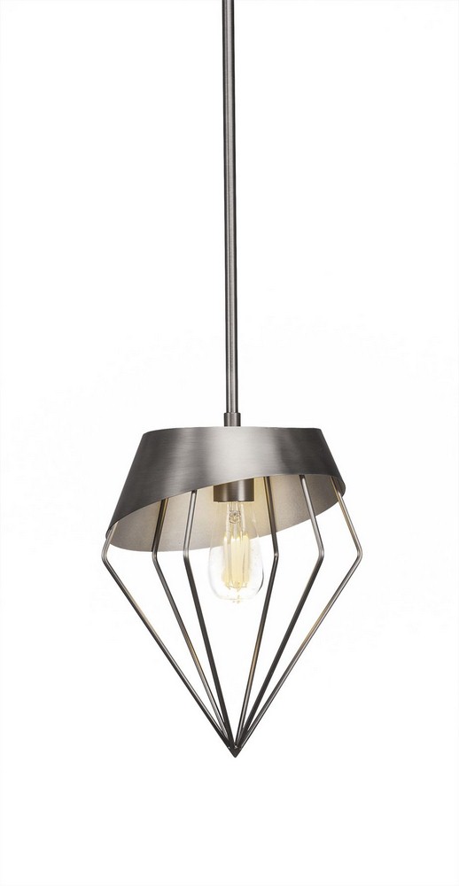 Toltec Lighting-1502-BN-LED18C-Neo - 7W 1 LED Stem Pendant With Hang Straight Swivel-12.5 Inches Tall and 9.75 Inches Wide Brushed Nickel 2700 New Age Brass Finish