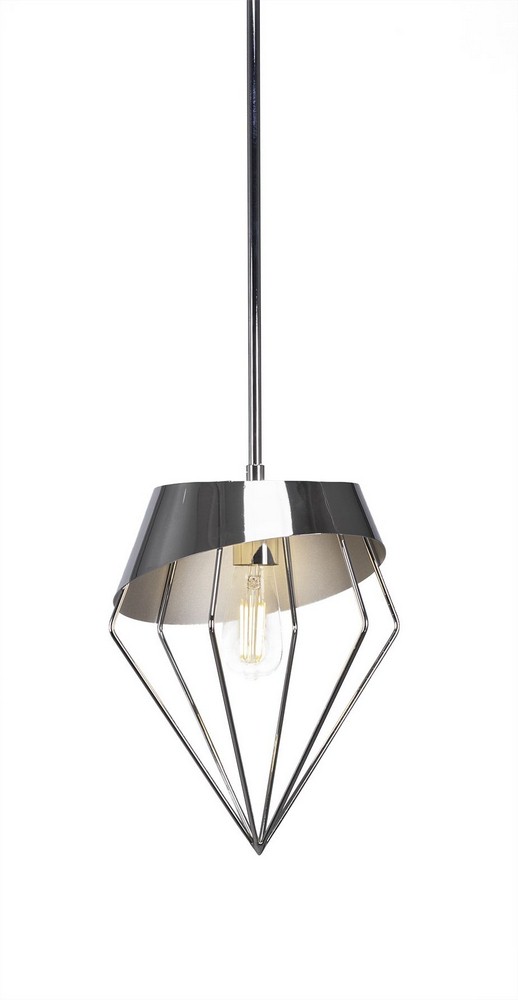 Toltec Lighting-1502-CH-LED18C-Neo - 7W 1 LED Stem Pendant With Hang Straight Swivel-12.5 Inches Tall and 9.75 Inches Wide Chrome 2700 New Age Brass Finish