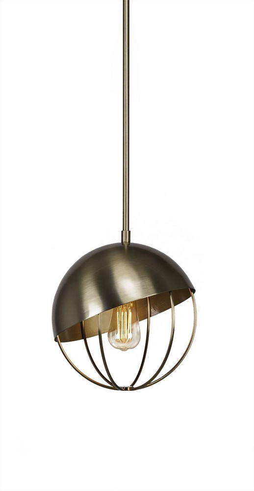 Toltec Lighting-1504-NAB-LED18A-Neo - 7W 1 LED Stem Pendant With Hang Straight Swivel-10.75 Inches Tall and 9.75 Inches Wide New Aged Brass 2200 Brushed Nickel Finish