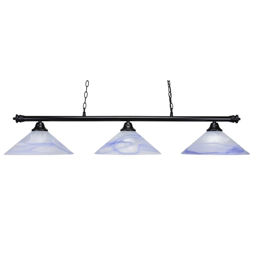 2894803 Toltec Lighting-1573BK-Round - 3 Light Billiard/Is sku 2894803