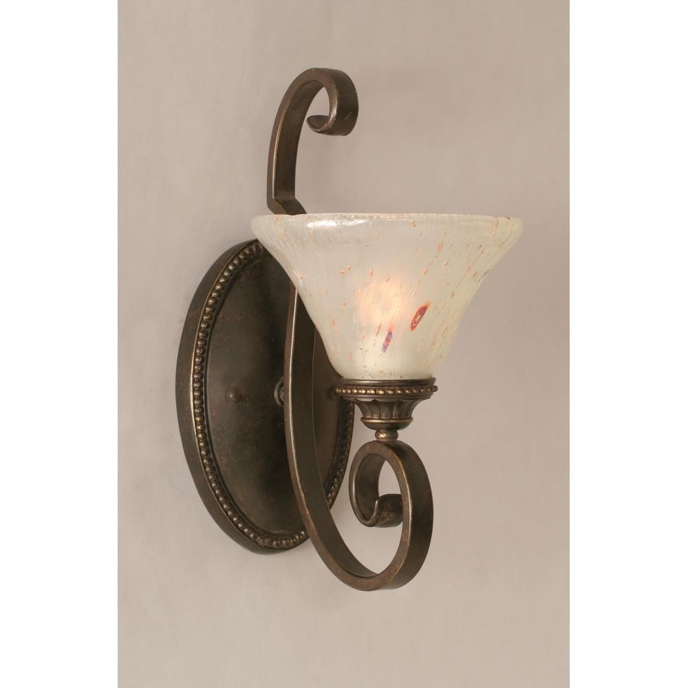 Toltec Lighting-160-DG-751-Elegante - 1 Light Wall Sconce-14.5 Inches Tall and 7 Inches Wide Dark Granite Frosted Crystal Elegante - 1 Light Wall Sconce-14.5 Inches Tall and 7 Inches Wide