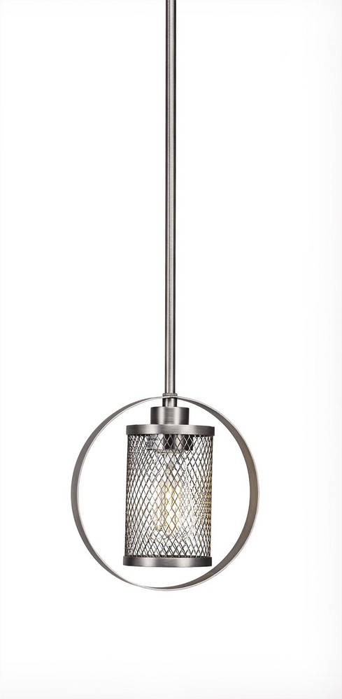 Toltec Lighting-1602-BN-LED18C-Infinity - 7W 1 LED Stem Pendant With Hang Straight Swivel-8.25 Inches Tall and 8 Inches Wide Brushed Nickel 2700 New Age Brass Finish