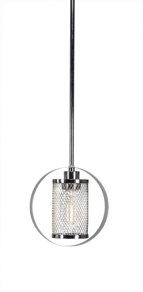 Toltec Lighting-1602-CH-LED18C-Infinity - 7W 1 LED Stem Pendant With Hang Straight Swivel-8.25 Inches Tall and 8 Inches Wide Chrome 2700 New Age Brass Finish