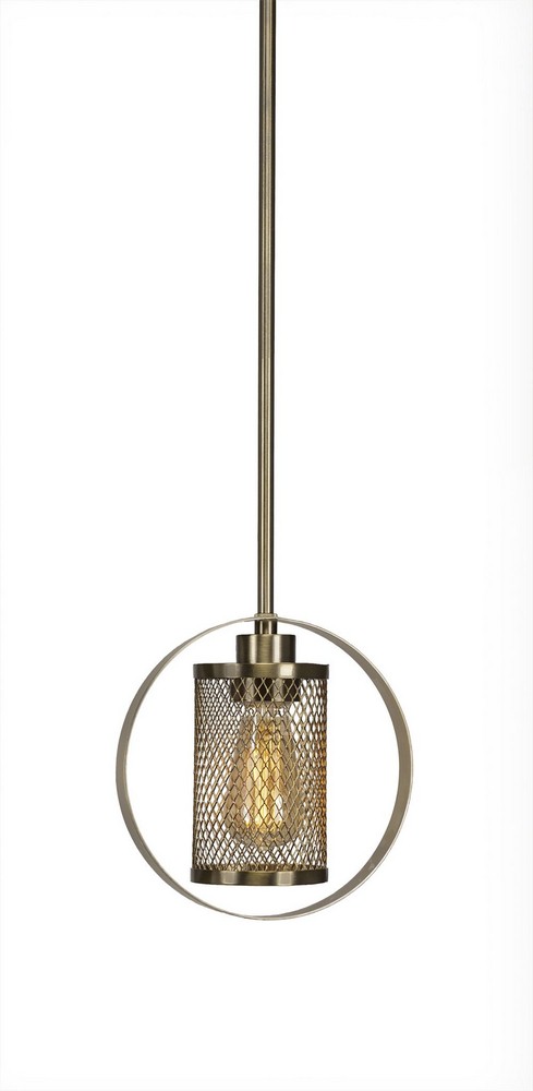 Toltec Lighting-1602-NAB-LED18A-Infinity - 7W 1 LED Stem Pendant With Hang Straight Swivel-8.25 Inches Tall and 8 Inches Wide New Aged Brass 2200 New Age Brass Finish