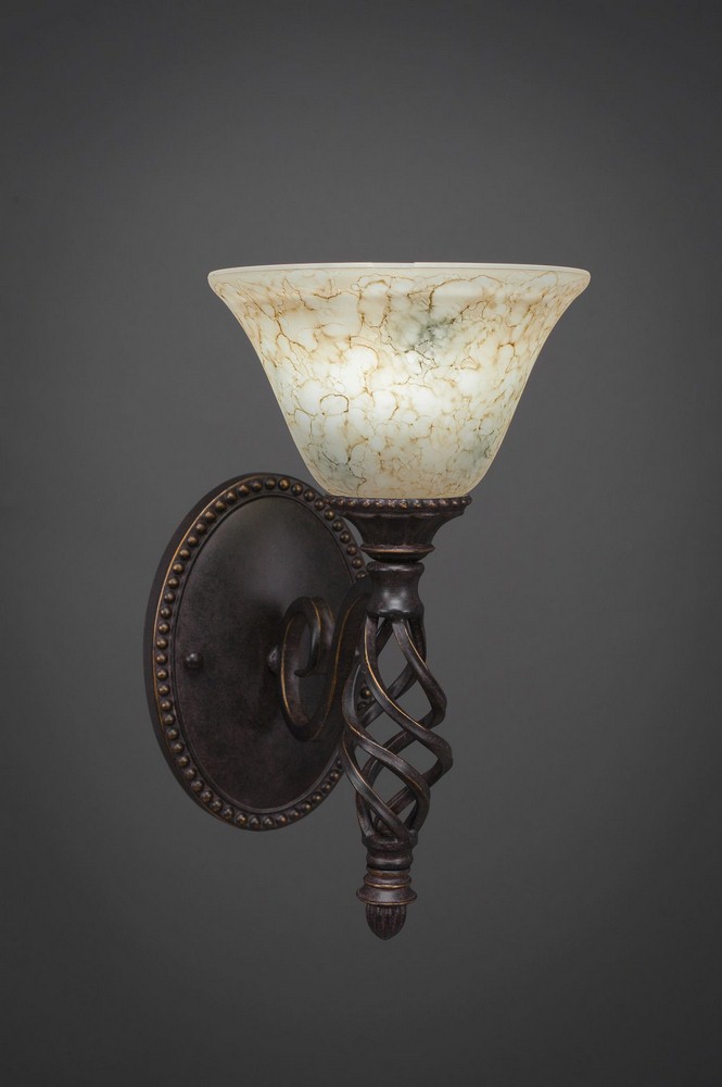 Toltec Lighting-161-DG-508-Elegante - 1 Light Wall Sconce-12 Inches Tall and 7 Inches Wide Dark Granite Italian Marble Elegante - 1 Light Wall Sconce-12 Inches Tall and 7 Inches Wide