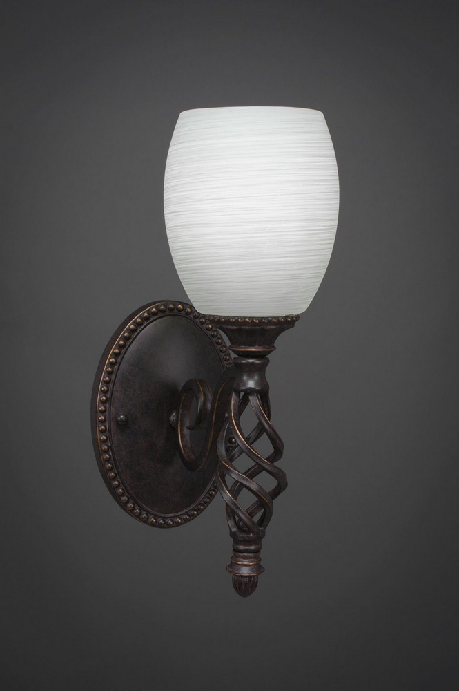 Toltec Lighting-161-DG-615-Elegante - 1 Light Wall Sconce-13.5 Inches Tall and 5 Inches Wide Dark Granite White Linen Elegante - 1 Light Wall Sconce-13.5 Inches Tall and 5 Inches Wide