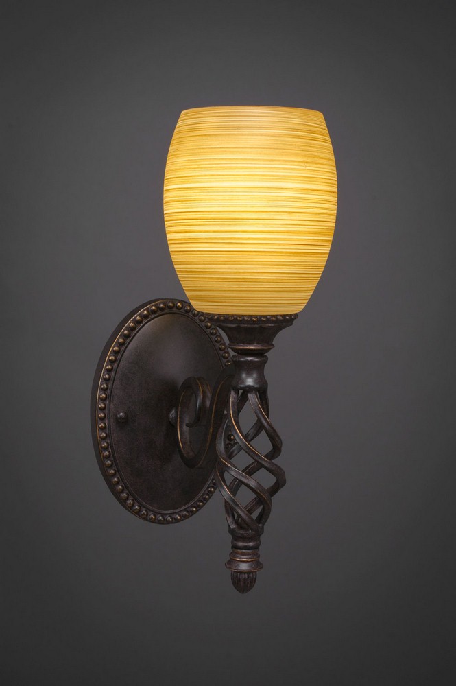 Toltec Lighting-161-DG-625-Elegante - 1 Light Wall Sconce-13.5 Inches Tall and 5 Inches Wide Dark Granite Cayenne Linen Elegante - 1 Light Wall Sconce-13.5 Inches Tall and 5 Inches Wide