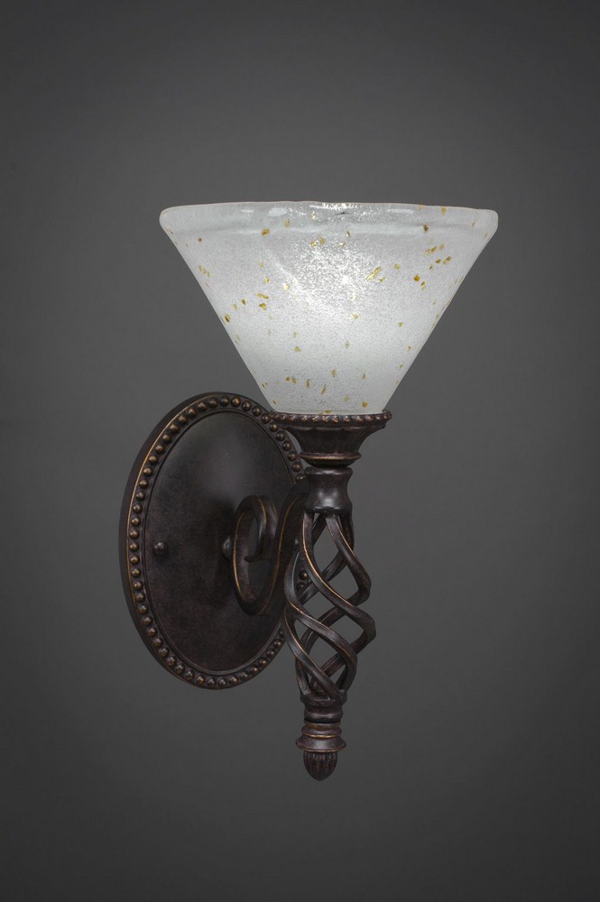 Toltec Lighting-161-DG-7145-Elegante - 1 Light Wall Sconce-12 Inches Tall and 7 Inches Wide Dark Granite Gold Ice Elegante - 1 Light Wall Sconce-12 Inches Tall and 7 Inches Wide