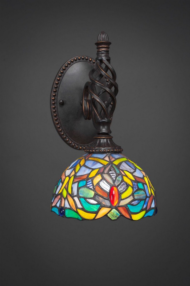 Toltec Lighting-161-DG-9905-Elegante - 1 Light Wall Sconce-11.75 Inches Tall and 7 Inches Wide Dark Granite Kaleidoscope Art Elegante - 1 Light Wall Sconce-11.75 Inches Tall and 7 Inches Wide