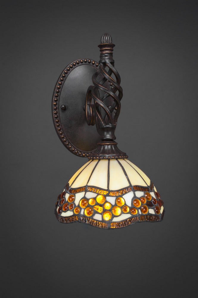 Toltec Lighting-161-DG-9975-Elegante - 1 Light Wall Sconce-11.75 Inches Tall and 7 Inches Wide Dark Granite Roman Jewel Art Elegante - 1 Light Wall Sconce-11.75 Inches Tall and 7 Inches Wide