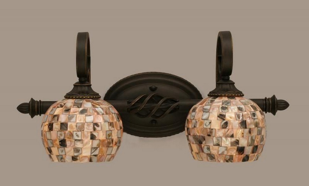 1091691 Toltec Lighting-162-DG-407-Elegante - 2 Light Bath sku 1091691