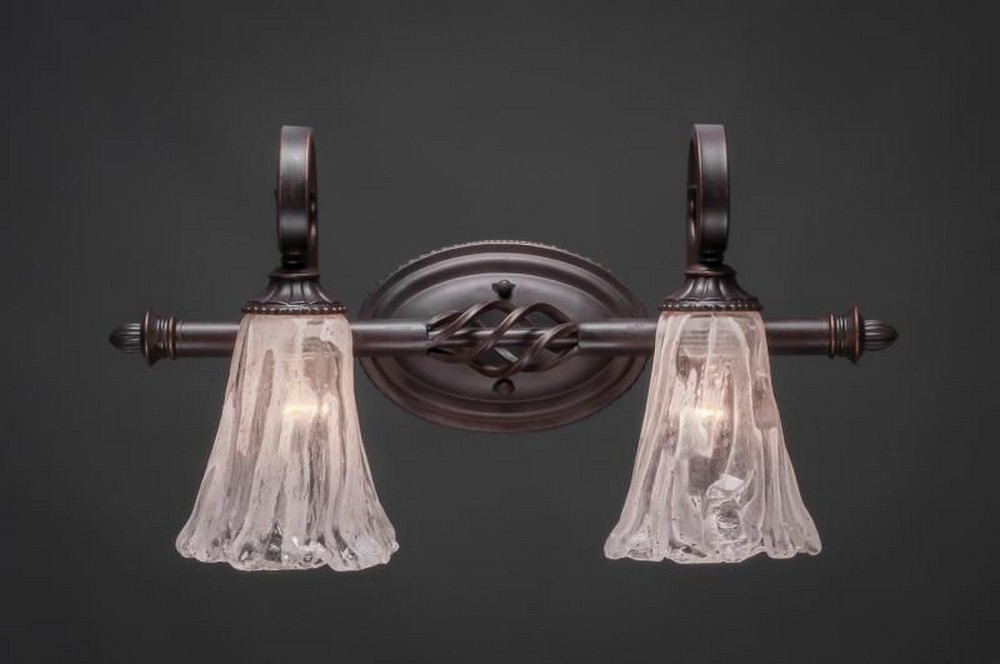 Toltec Lighting-162-DG-729-Elegante - 2 Light Bath Bar-11 Inches Tall and 8.5 Inches Wide Dark Granite Italian Ice Elegante - 2 Light Bath Bar-11 Inches Tall and 8.5 Inches Wide