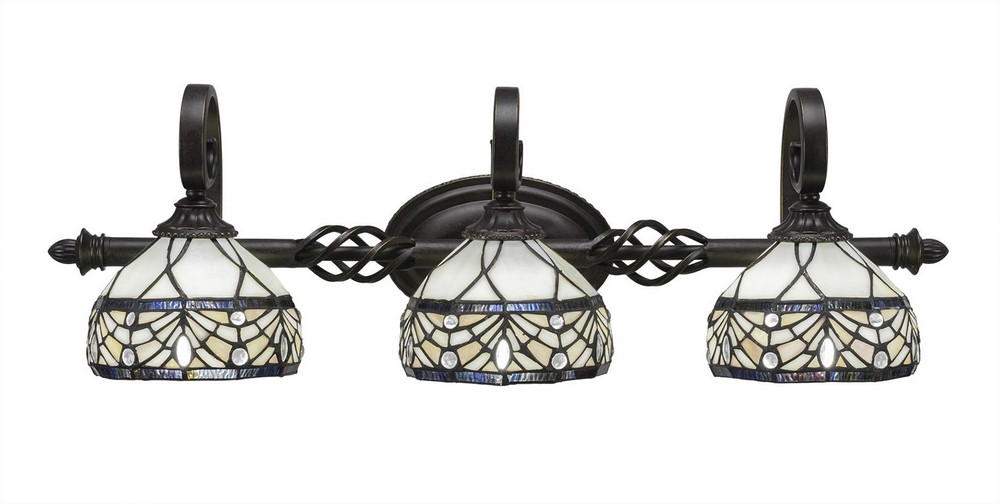 2766377 Toltec Lighting-163-DG-9485-Elegante - 3 Light Bat sku 2766377