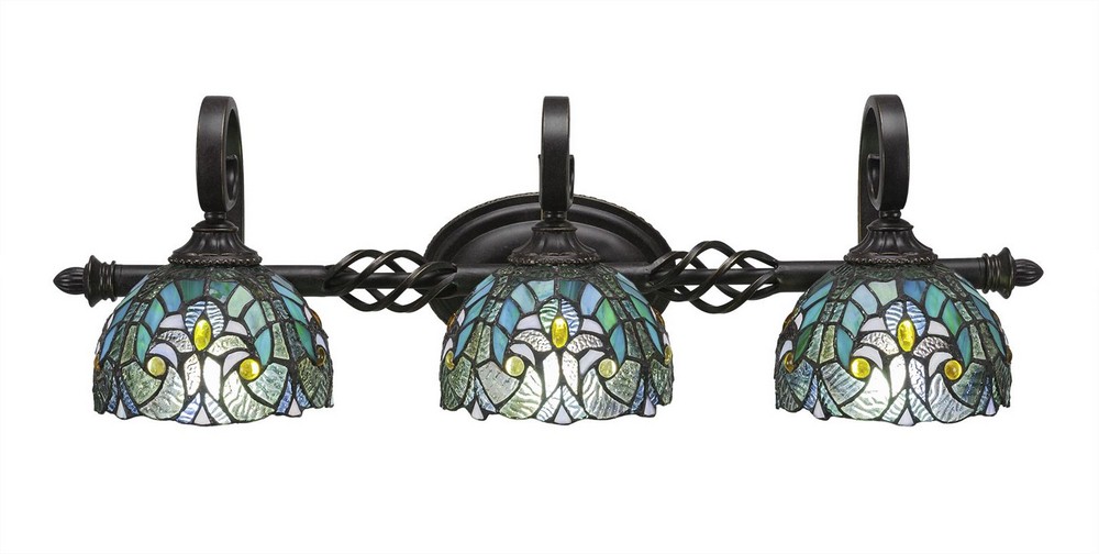 2766374 Toltec Lighting-163-DG-9925-Elegante - 3 Light Bat sku 2766374