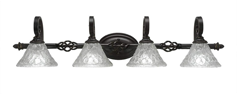 Toltec Lighting-164-DG-451-Elegante - 4 Light Bath Bar-8.75 Inches Tall and 9.5 Inches Wide Dark Granite Italian Bubble Elegante - 4 Light Bath Bar-8.75 Inches Tall and 9.5 Inches Wide