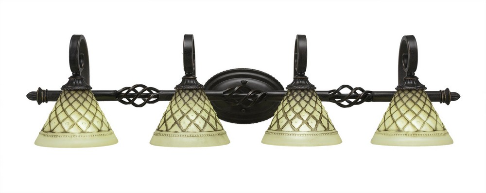 2766349 Toltec Lighting-164-DG-7185-Elegante - 4 Light Bat sku 2766349