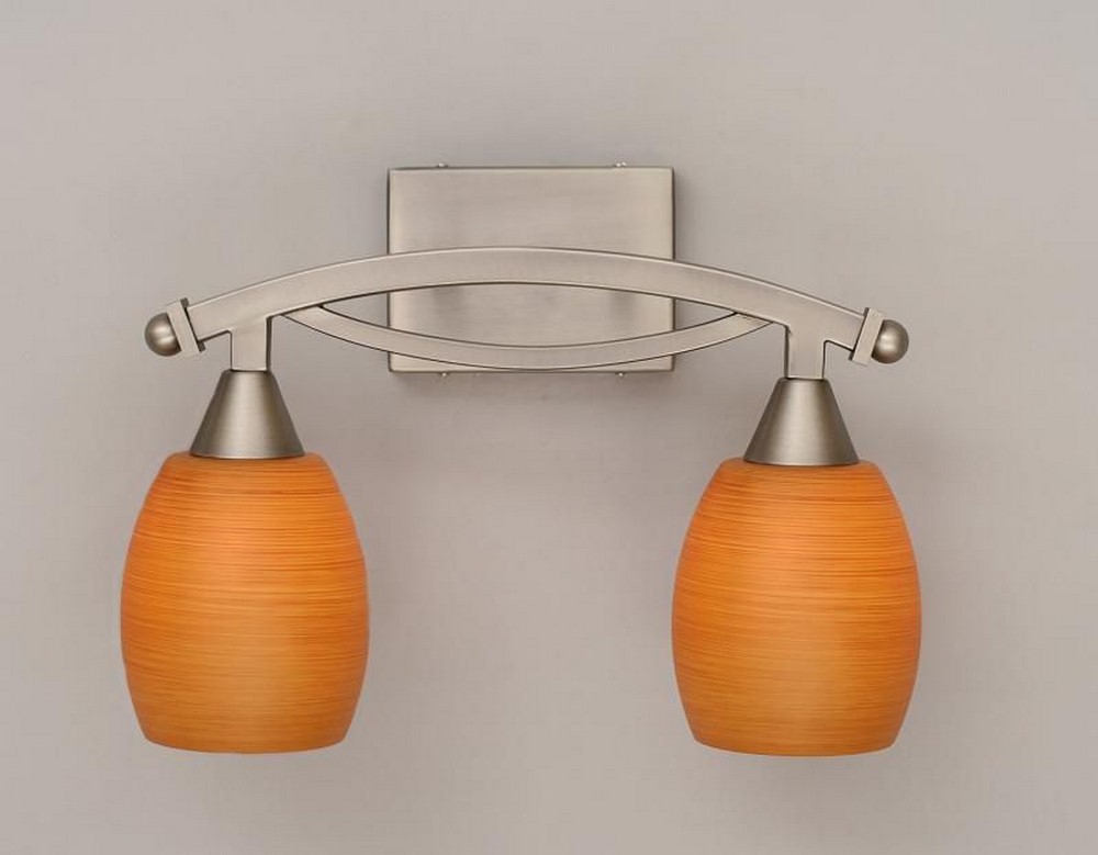 Toltec Lighting-172-BN-625-Bow - 2 Light Bath Bar-10 Inches Tall and 9.25 Inches Wide Brushed Nickel Cayenne Linen Bow - 2 Light Bath Bar-10 Inches Tall and 9.25 Inches Wide